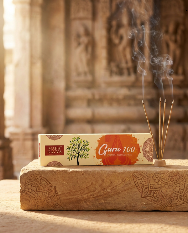 Guru 100 Premium Incense Sticks | Spiritual & Sacred Fragrance | Maha Kavya
