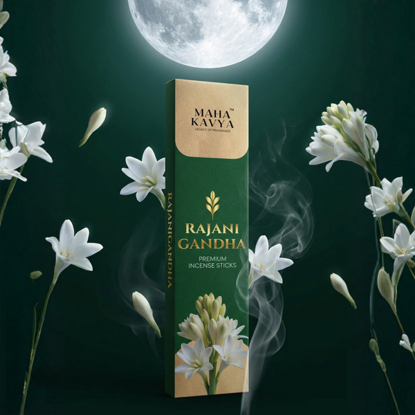 Rajani Gandha Premium Incense Sticks – Night-Blooming Tuberose Fragrance | Maha Kavya