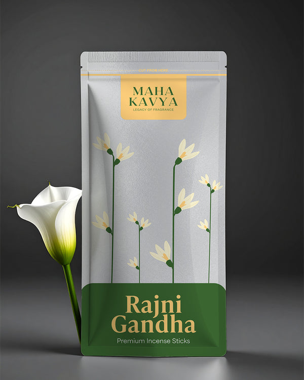 Rajni Gandha Premium Incense Sticks | Night Blooming Floral Fragrance | Maha Kavya