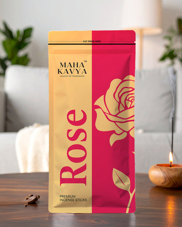 Rose Premium Incense Sticks | Rich Floral & Romantic Aroma | Maha Kavya